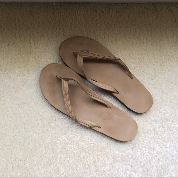 "Flirty braid" Rainbow Flip Flops