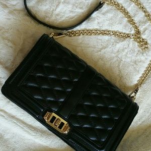 Rebecca Minkoff Love crossbody black with gold