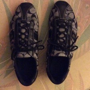 LAST CHANCE 12/04 Leather & Satin Coach Sneakers