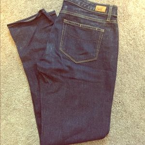 Paige straight leg medium wash jeans
