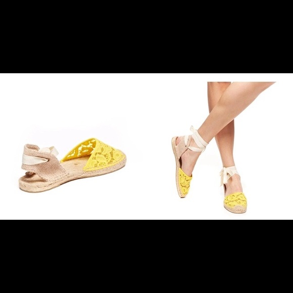 💛 Sandal espadrilles tulip lace daffodil yellow