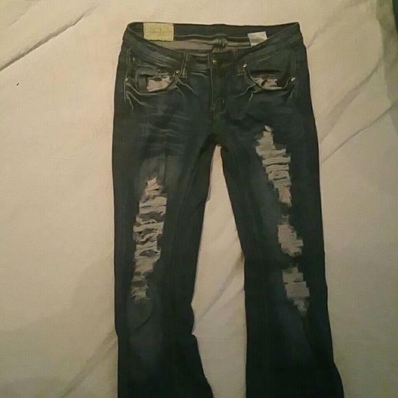 Womans distressed jeans