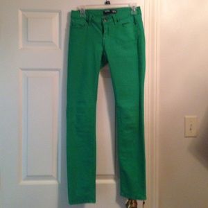 Green denim jeans