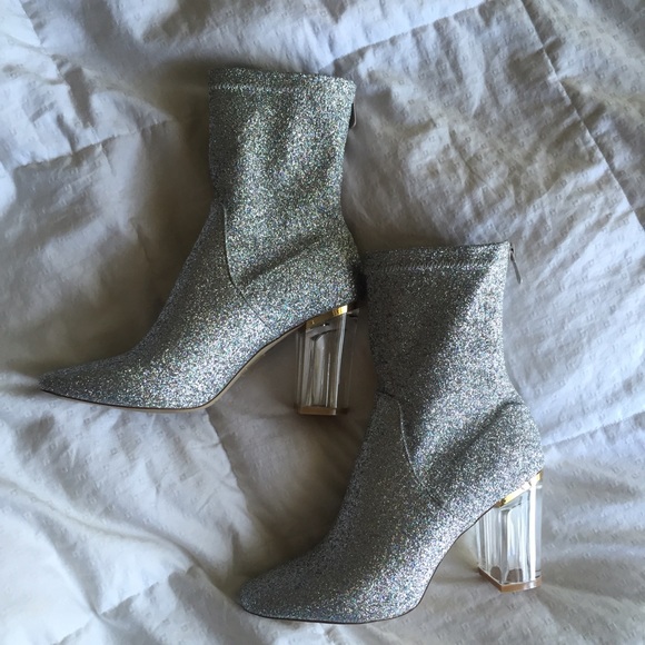 glitter boots, sparkly boots, silver
