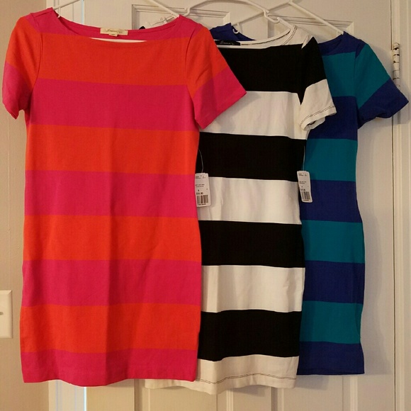 SOLD Three NWT striped dresses, med. $20 for all 3