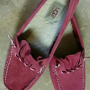 Ugg Sayde Pink Loafers Driving Moccasins