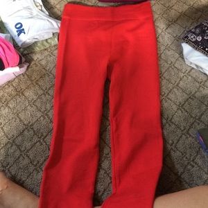 Red spandex leggings