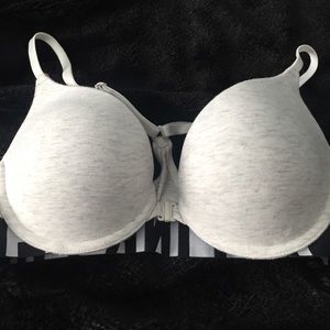 Vs pink racer back logo bra