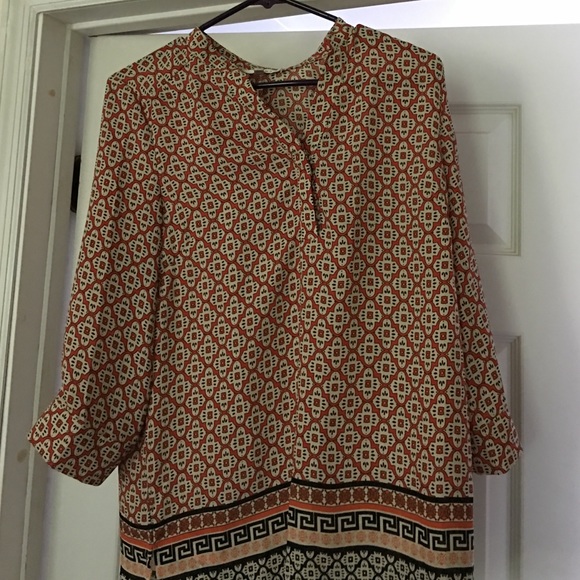 NWOT size small orange/brown tribal print tunic - Picture 1 of 1