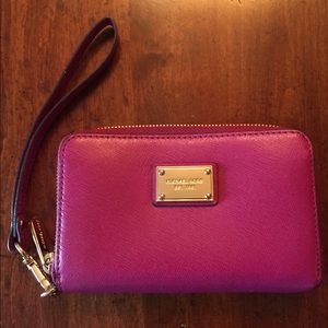 Michael Kors Raspberry colored Wristlet