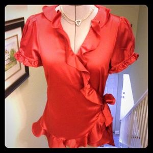 Wrap Blouse with Flounce