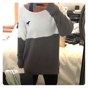 VS PINK grey and white cotton lounge top