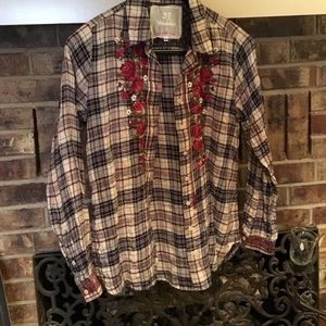 Johnny Was/ 3J Workshop l/s plaid shirt