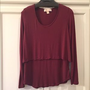 Michael Kors tiered long sleeve top EUC