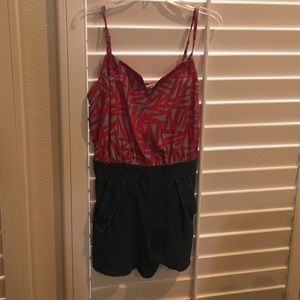 BCBGeneration pink and denim romper. Size medium