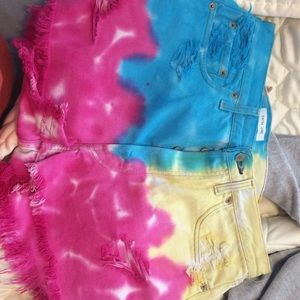 High waisted tie dye shirts