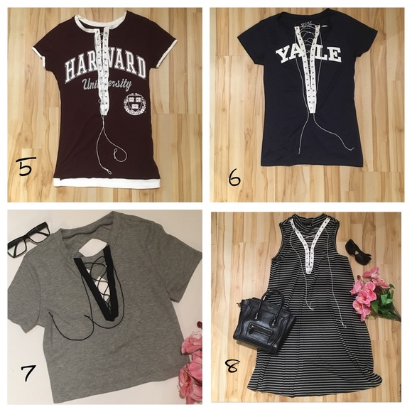 Lace up front tee shirts dress - custom made - Picture 4 of 4