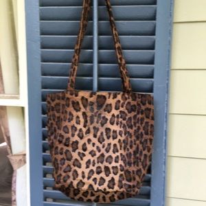 Neiman Marcus Faux Leopard Handbag