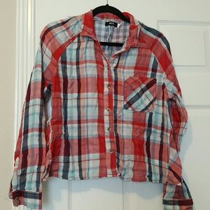 Plated button down shirt