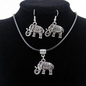 CLOSET CLOSING - Elephant Necklace & Earring Set