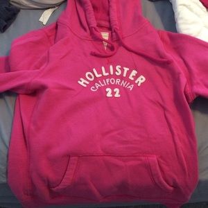 Pink Hollister pull over hoodie