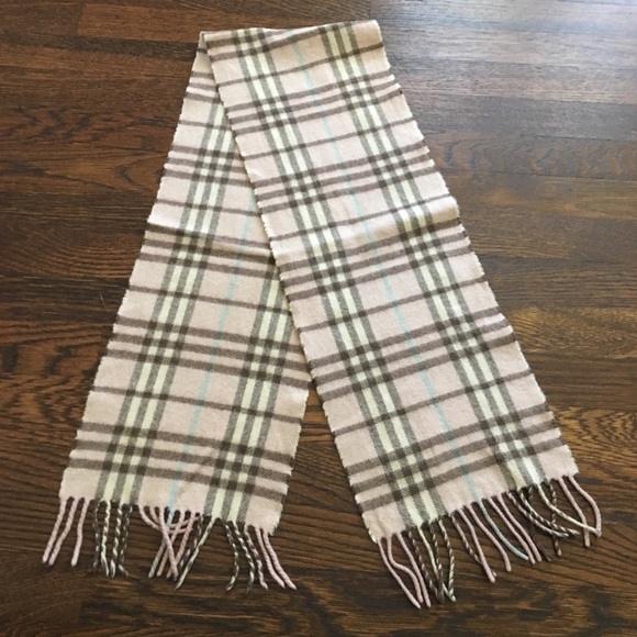 Burberry Accessories - Authentic pink plaid Burberry cashmere scarf