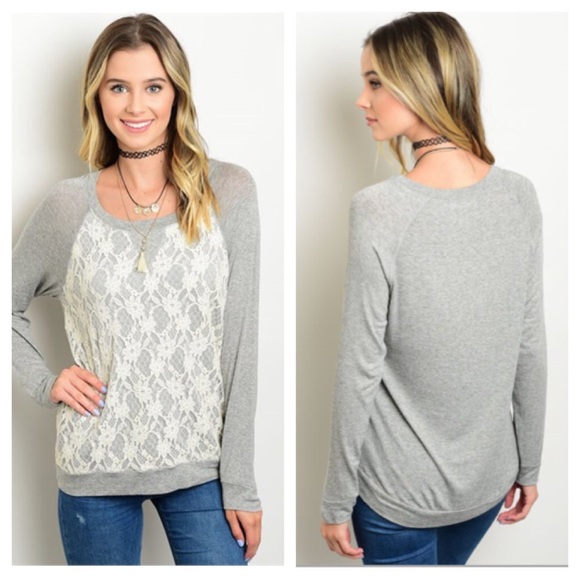 Tops - LAST ONE 💙 Hunter gray cream top
