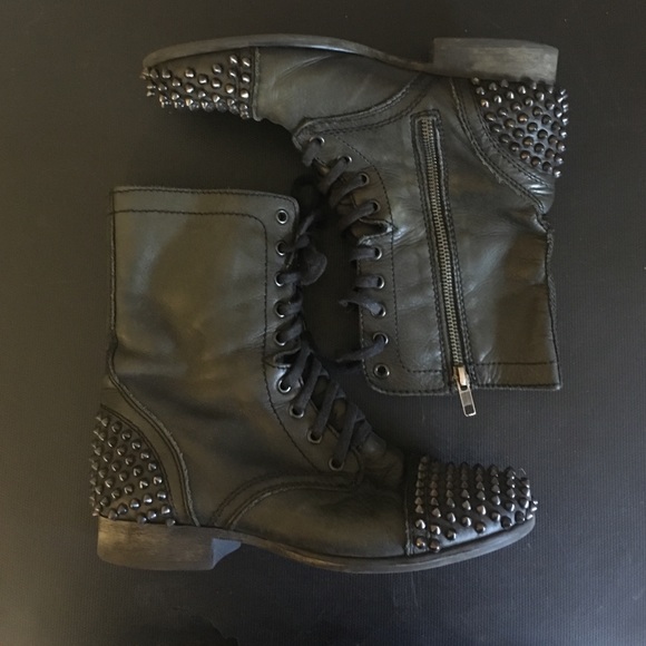 steve madden spiked combat boots