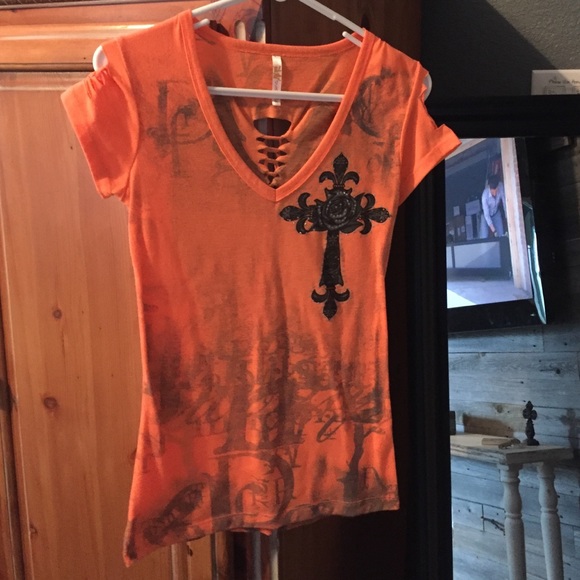 Orange Cut out tee