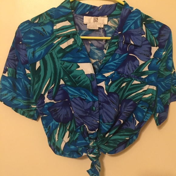 vintage Hawaiian print top