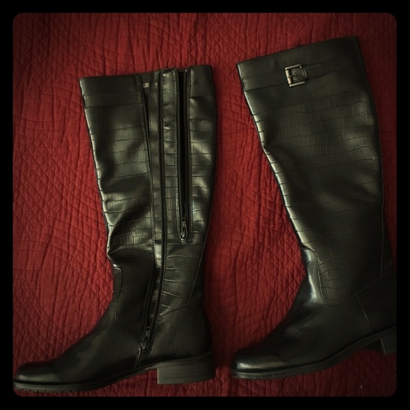 black leather boots