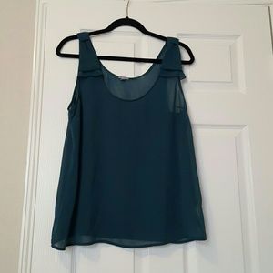 Transparent deep green blouse