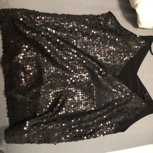 Glittery black tank top