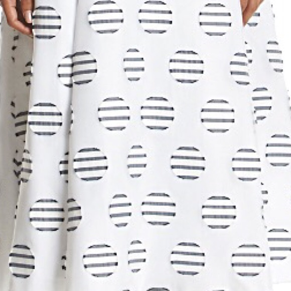 Size 6 Calvin Klein-Navy/Wht Burnout Dot Dress - Picture 4 of 4