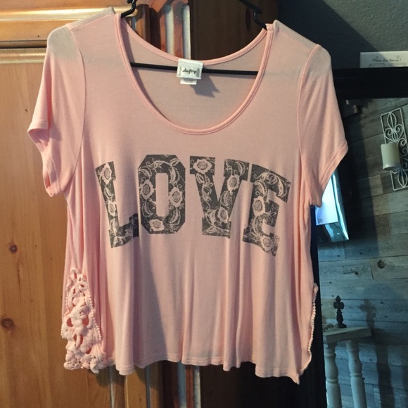 Pink LOVE crop top