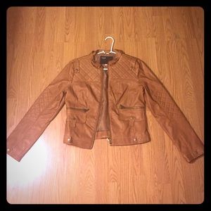 BROWN LEATHER JACKET FROM GUESS ! Never worn!!