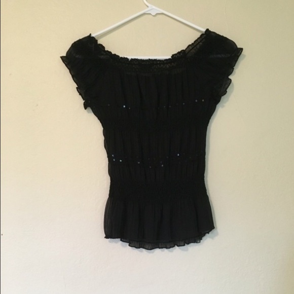 Nordstrom Black Bubble-Sleeved Blouse - Picture 2 of 4