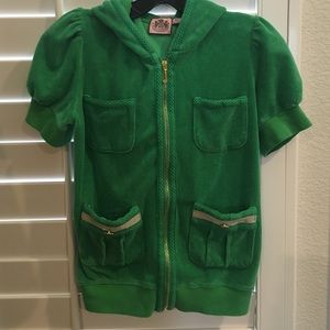 Green Juicy Couture hooded cover up sz Small