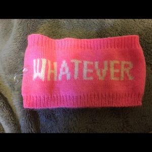 Pink "whatever" head band/ ear warmer