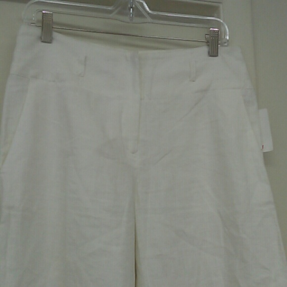 H&M WIDE LEG LINEN PANTS SIZE 8 OFF WHITE - Picture 2 of 4