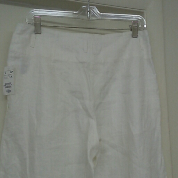 H&M WIDE LEG LINEN PANTS SIZE 8 OFF WHITE - Picture 3 of 4