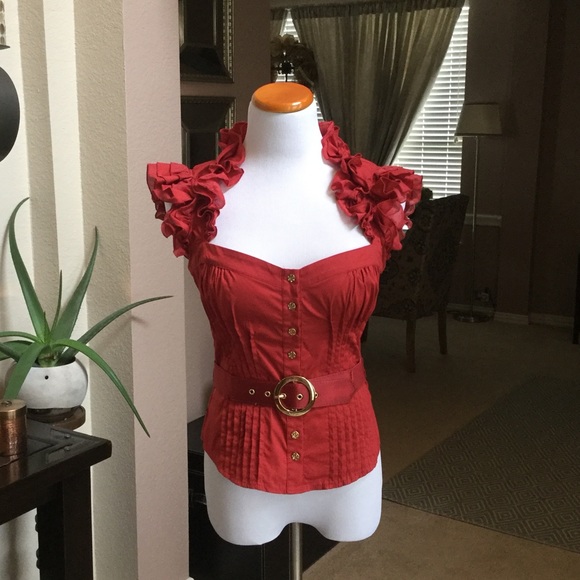 Bebe ruffle collar blouse