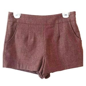 Brown and Burgundy tweed shorts