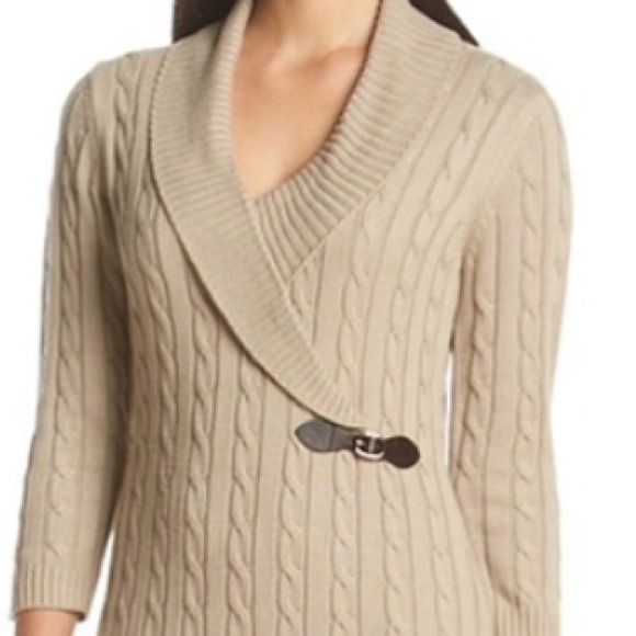 (Size XL) Calvin Klein Tan Sweater Dress - Picture 2 of 4