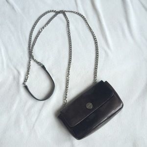 Jessica Simpson brown patent chain crossbody