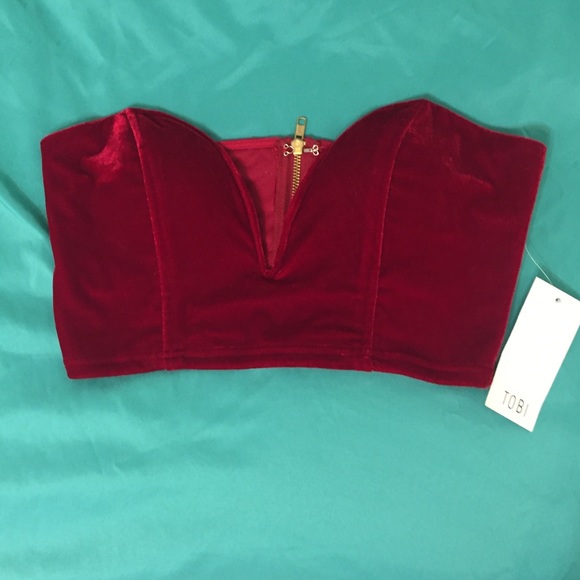 Red velvet crop top