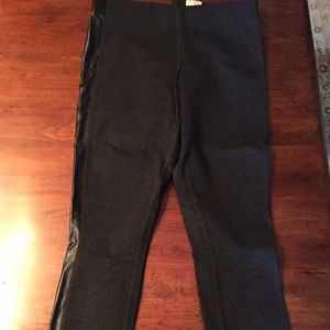 JCrew Dark Gray pants with leather strips size 6
