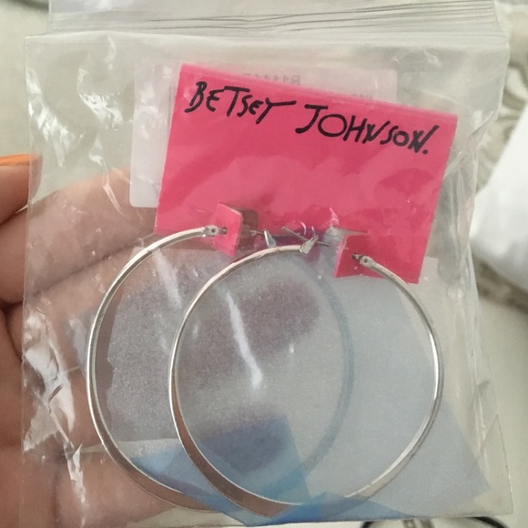 Betsy Johnson Silver Hoops