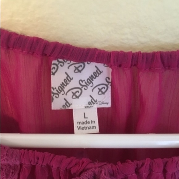Disney Magenta Chiffon Peasant Top - Picture 4 of 4