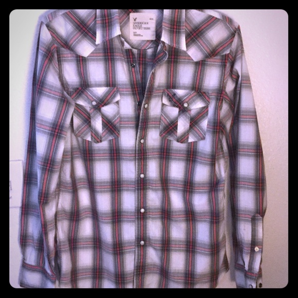 American Eagle Outfitters Red &Grey plaid western